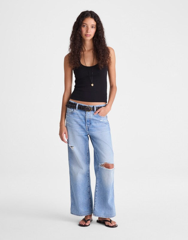The '90s Halter Top in Compact Cotton JET BLACK