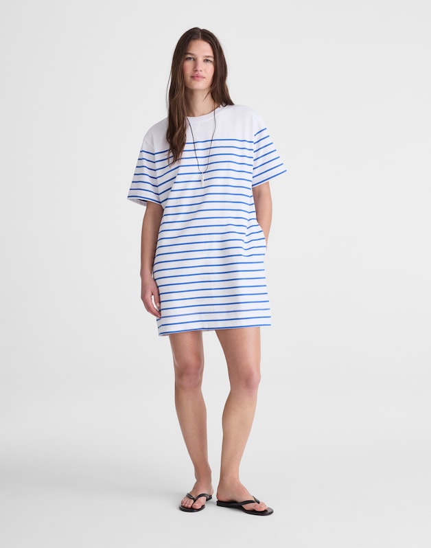 Crewneck Mini T-Shirt Dress RETRO BLUE