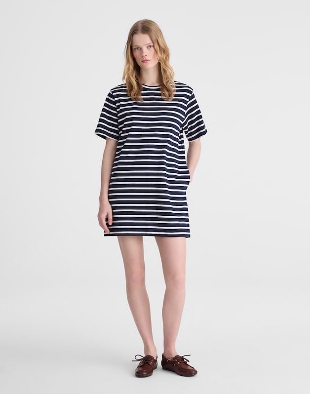Crewneck Mini T-Shirt Dress NAVY