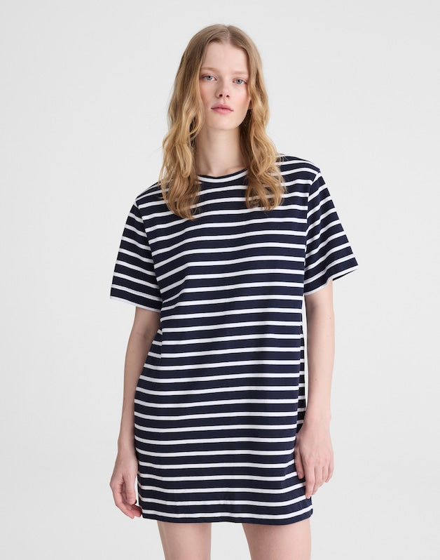 Crewneck Mini T-Shirt Dress NAVY