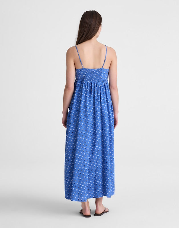 Empire-Waist Midi Dress RETRO BLUE