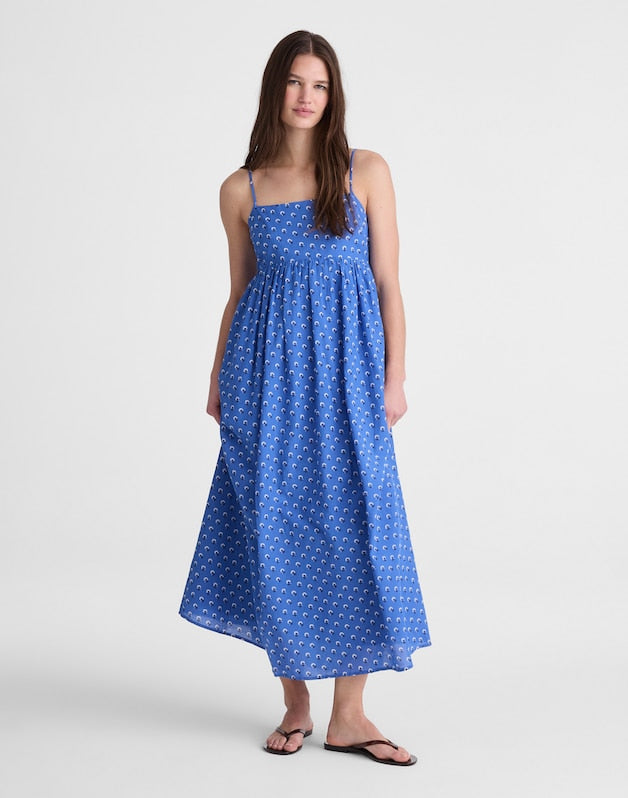 Empire-Waist Midi Dress RETRO BLUE