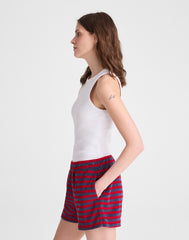 Pull-On Shorts in Terry RED NAVY