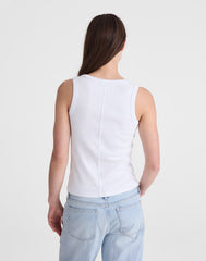 The '90s Scoopneck Tank in Compact Cotton WHITE