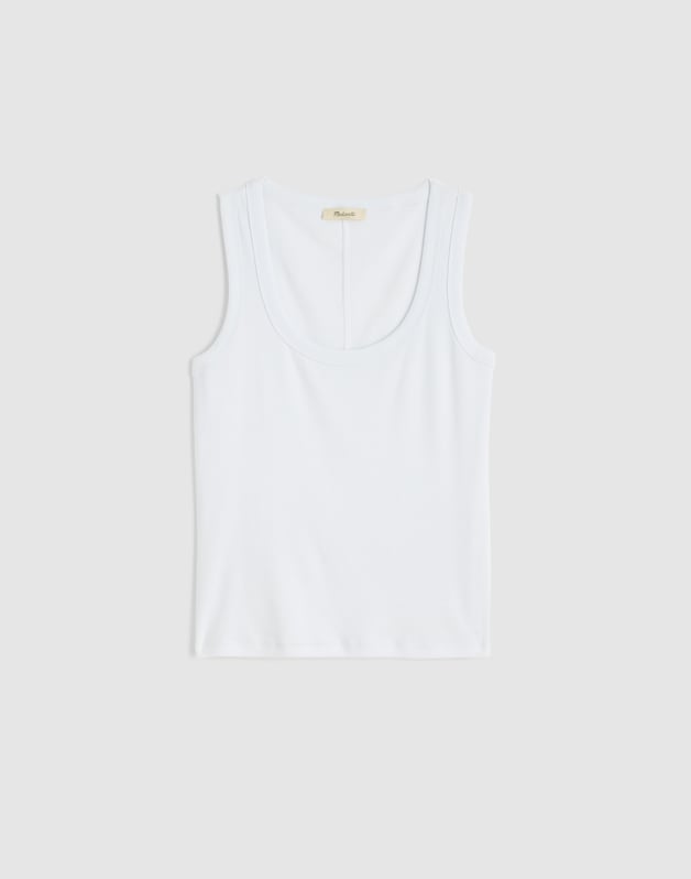 The '90s Scoopneck Tank in Compact Cotton WHITE