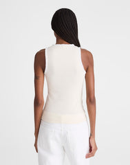Lace-Trim Ribbed Tank VINTAGE IVORY