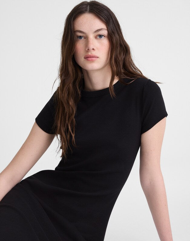 The '90s Crewneck Maxi T-Shirt Dress JET BLACK