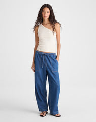 The '90s One-Shoulder Tank in Compact Cotton VINTAGE IVORY