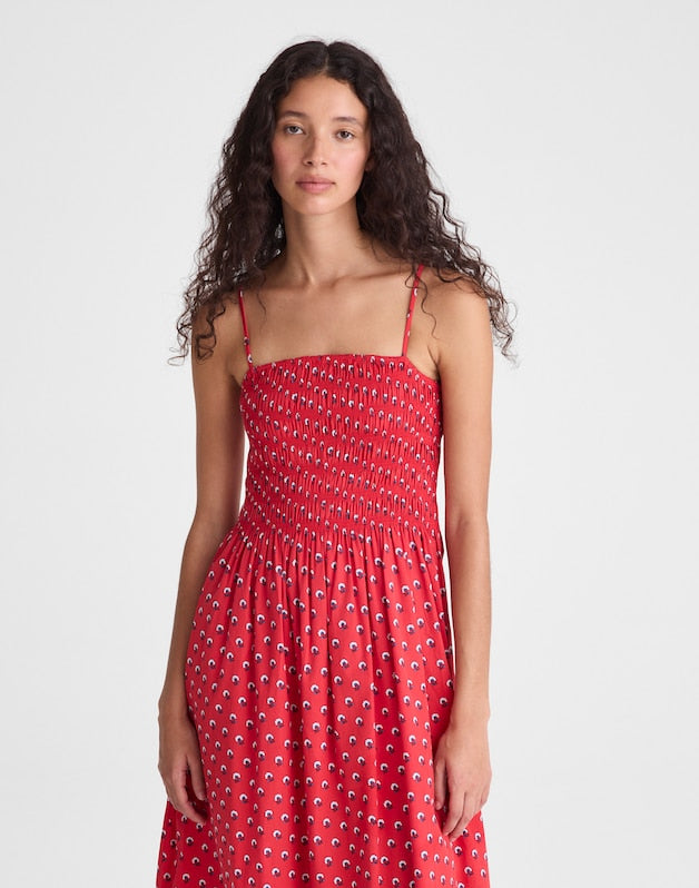 The Peyton Midi Dress ENAMEL RED