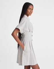 The Perry Mini Shirtdress BLACK VINTAGE IVORY YARNDYE