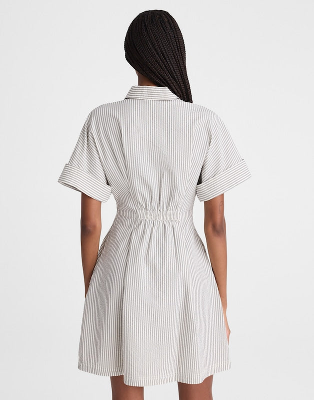 The Perry Mini Shirtdress BLACK VINTAGE IVORY YARNDYE