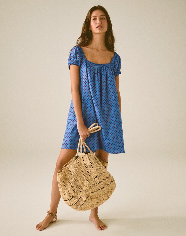 The Chateau Mini Dress CALM BLUE