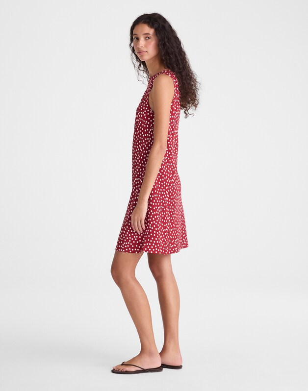 Boatneck Sleeveless Mini Dress RED CURRANT