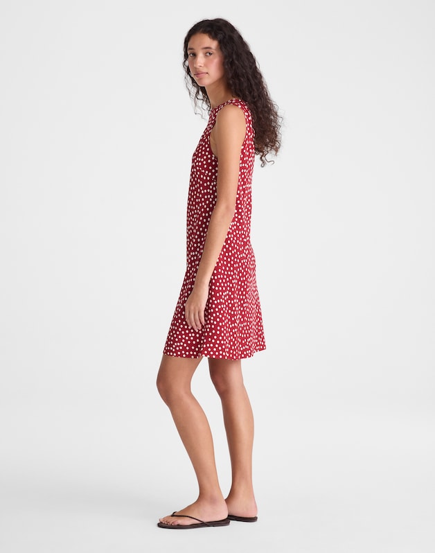 Boatneck Sleeveless Mini Dress RED CURRANT