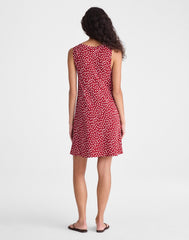 Boatneck Sleeveless Mini Dress RED CURRANT