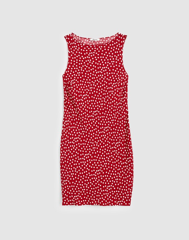 Boatneck Sleeveless Mini Dress RED CURRANT
