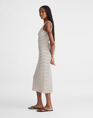 Scoopneck Tank Maxi Dress BLACK STRIPE JACQUARD