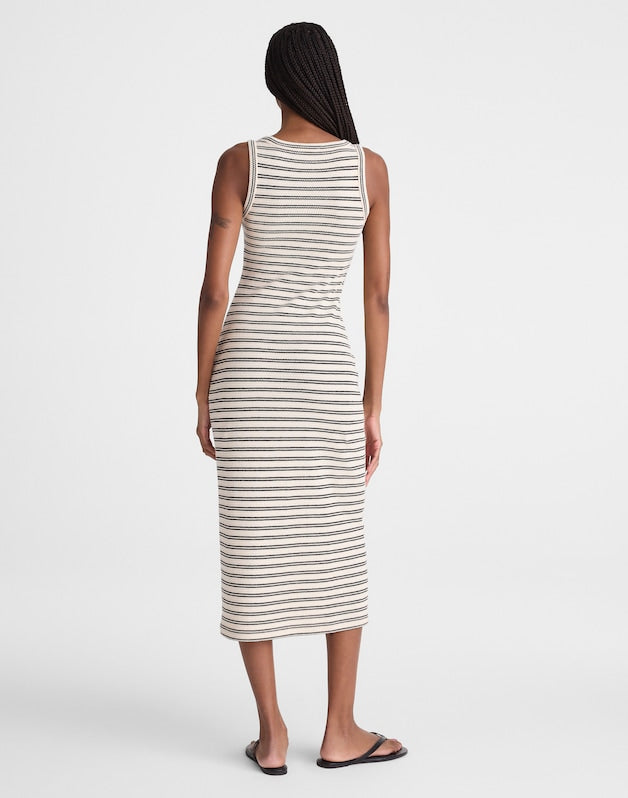 Scoopneck Tank Maxi Dress BLACK STRIPE JACQUARD