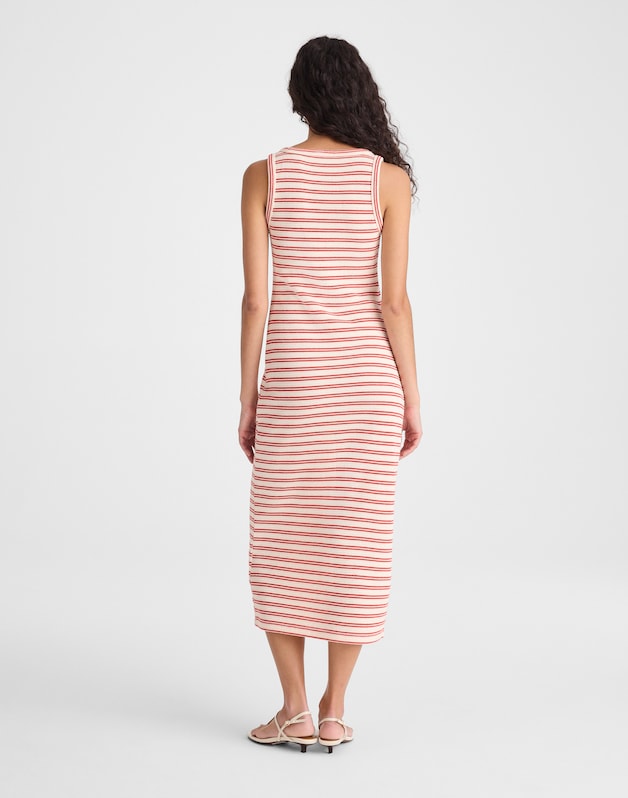 Scoopneck Tank Maxi Dress RED STRIPE JACQUARD