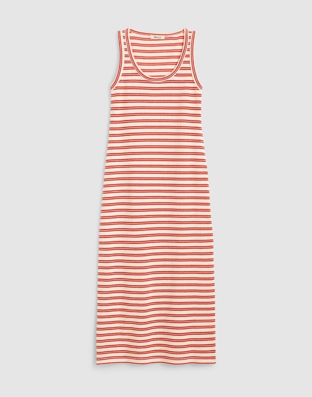Scoopneck Tank Maxi Dress RED STRIPE JACQUARD