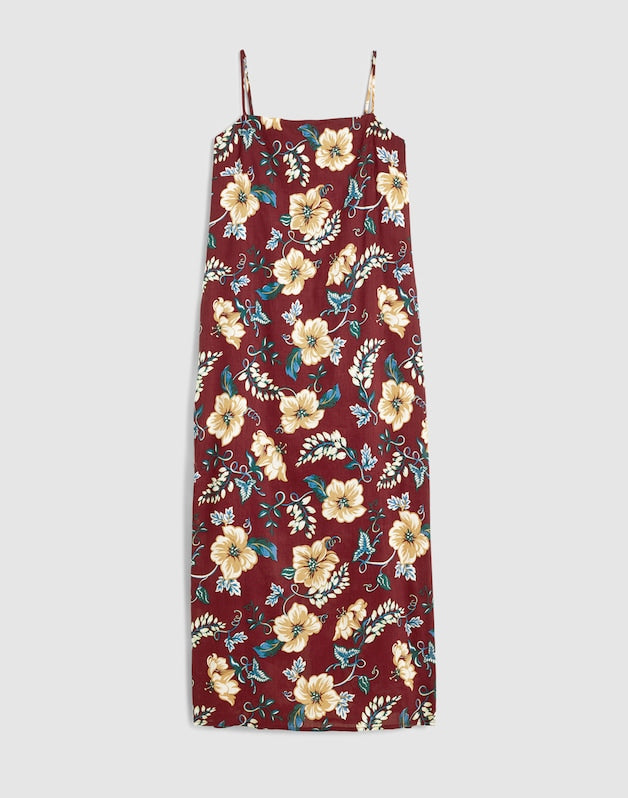 Squareneck Sleeveless Maxi Dress DUSTY MERLOT