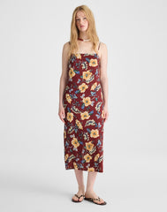 Squareneck Sleeveless Maxi Dress DUSTY MERLOT