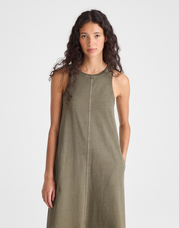 Seamed Tank Maxi Dress in Allday Jersey FADED IVY