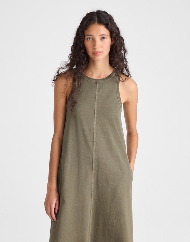 Seamed Tank Maxi Dress in Allday Jersey FADED IVY