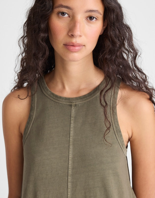Seamed Tank Maxi Dress in Allday Jersey FADED IVY