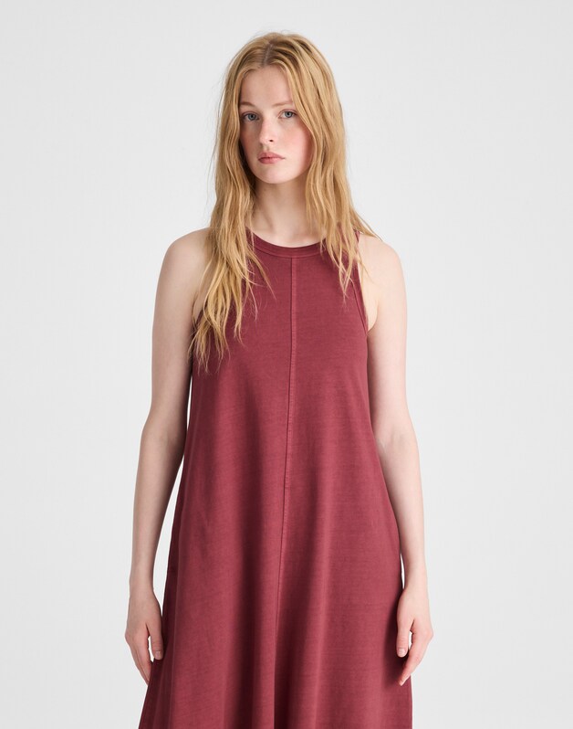 Seamed Tank Maxi Dress in Allday Jersey DUSTY MERLOT