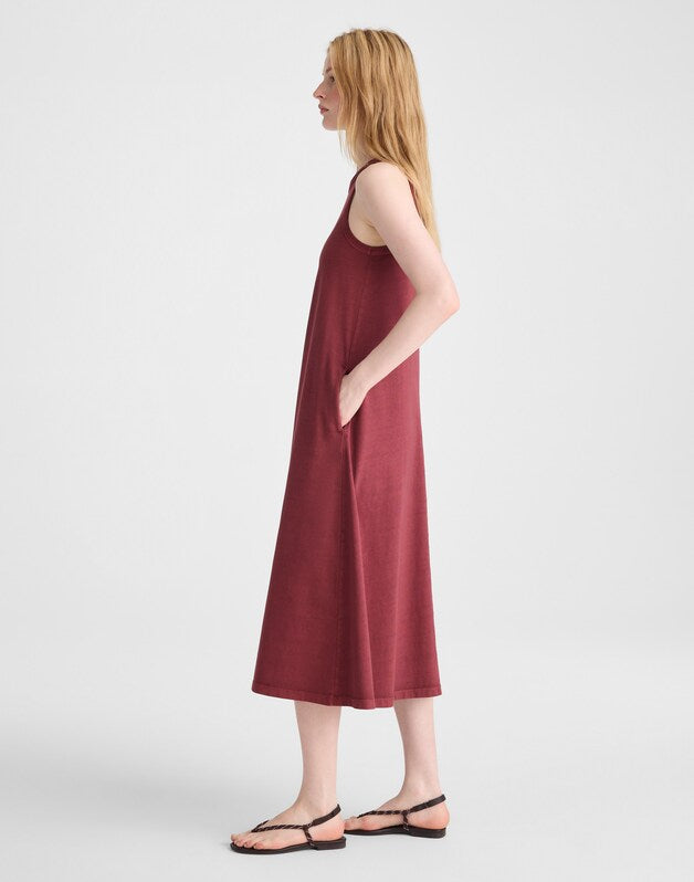 Seamed Tank Maxi Dress in Allday Jersey DUSTY MERLOT