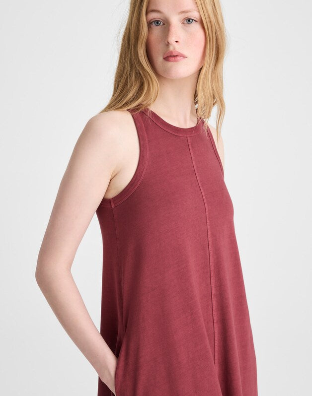 Seamed Tank Maxi Dress in Allday Jersey DUSTY MERLOT