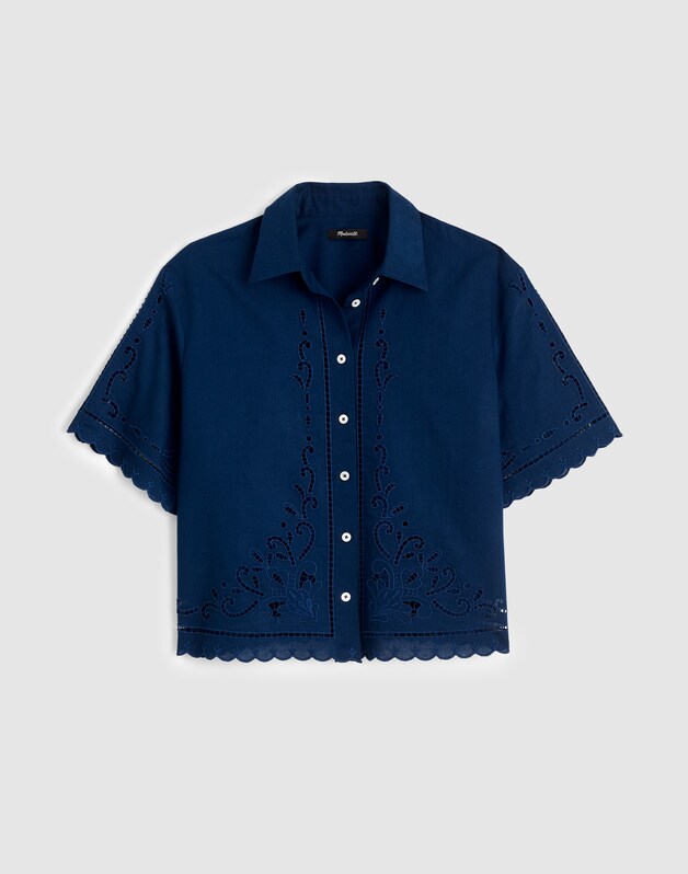 Eyelet Boxy Shirt CLASSIC INDIGO