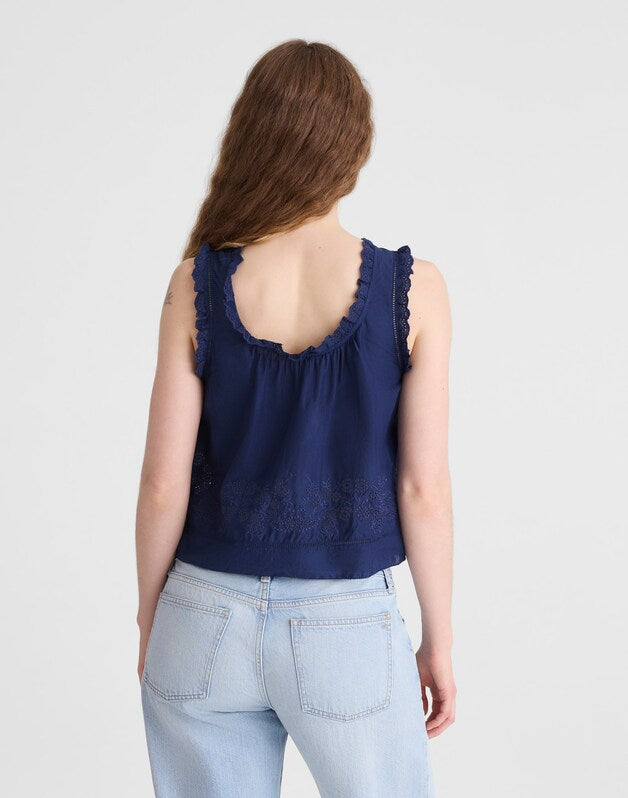 The Embroidered Leah Top CLASSIC INDIGO