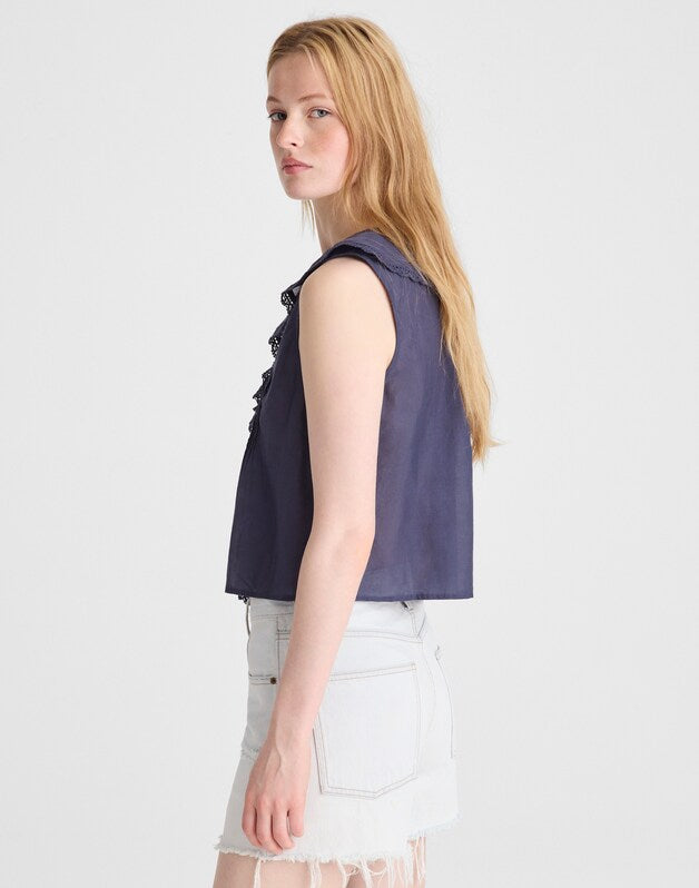The Blaire Sleeveless Top PETROL NAVY
