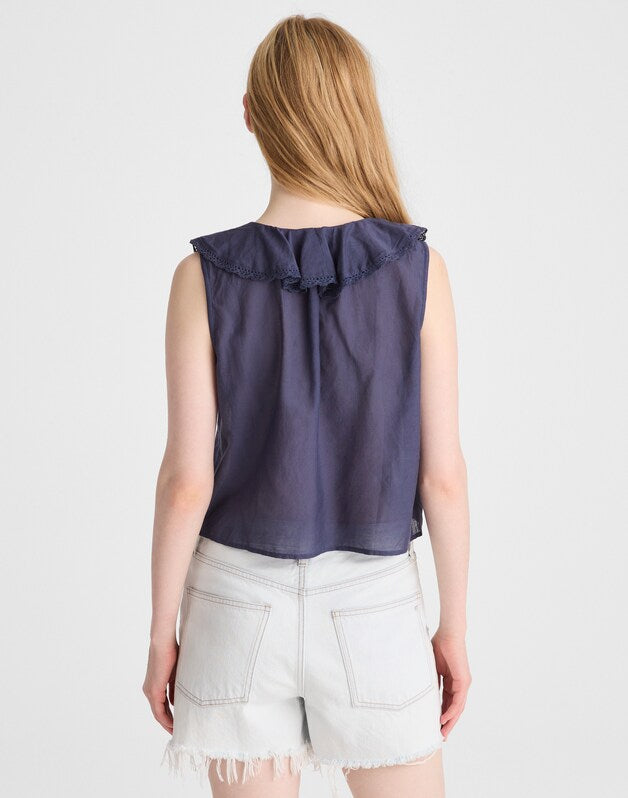 The Blaire Sleeveless Top PETROL NAVY