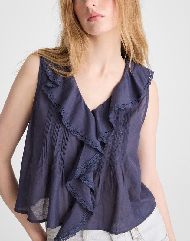 The Blaire Sleeveless Top PETROL NAVY