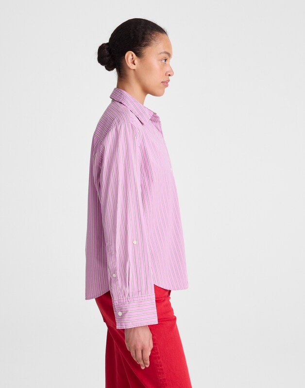 The Signature Y-Neck Shirt in Poplin WARM WISTERIA