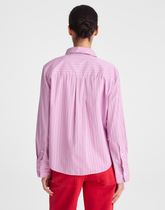 The Signature Y-Neck Shirt in Poplin WARM WISTERIA