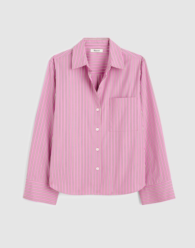 The Signature Y-Neck Shirt in Poplin WARM WISTERIA