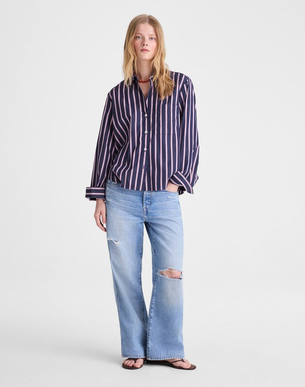 The Signature Y-Neck Shirt in Poplin CLASSIC INDIGO