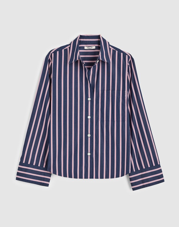 The Signature Y-Neck Shirt in Poplin CLASSIC INDIGO