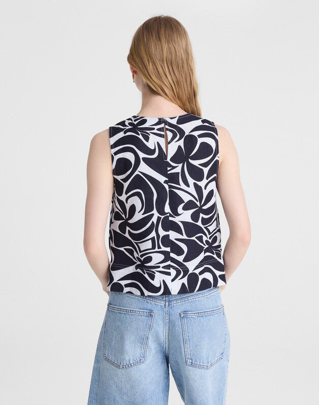 Shell Top in 100% Linen WHITE