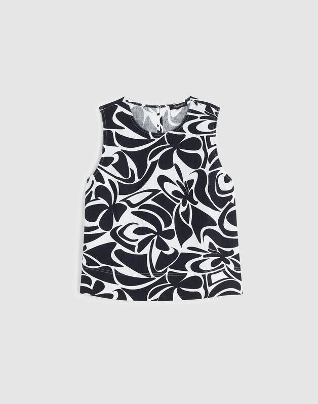Shell Top in 100% Linen WHITE