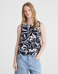 Shell Top in 100% Linen WHITE