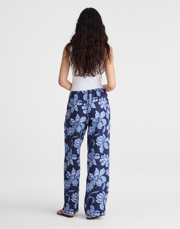 Pull-On Pants in 100% Linen CLASSIC INDIGO