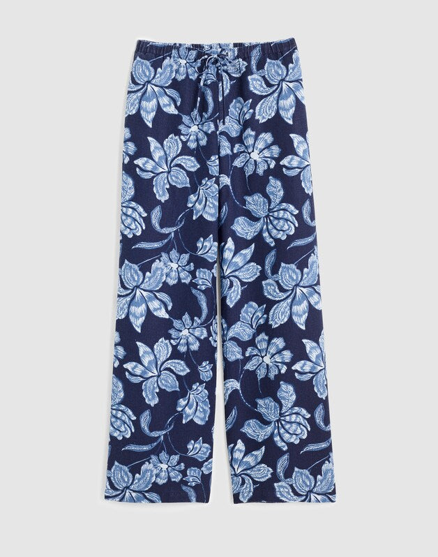 Pull-On Pants in 100% Linen CLASSIC INDIGO