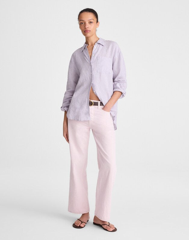 The Easy Shirt in 100% Linen LILAC CHAMBRAY