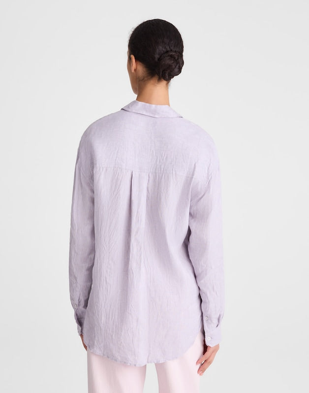 The Easy Shirt in 100% Linen LILAC CHAMBRAY