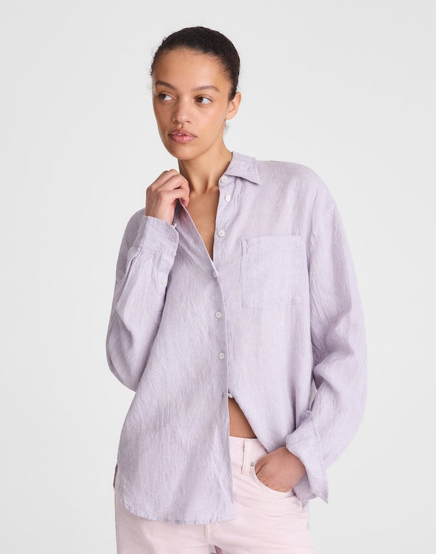 The Easy Shirt in 100% Linen LILAC CHAMBRAY